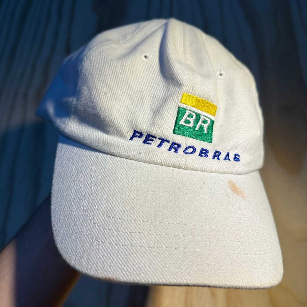 HeadShot Petrobras Logo White Cotton Adjustable Strapback Dad Hat Cap OS